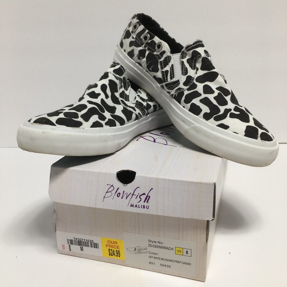 Blowfish Women's Black & White Slip-On Canvas Sneakers